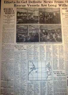 16 1912 newspaper DISPLAY HDLNE Ocean Liner TITANIC STRIKES ICEBERG 