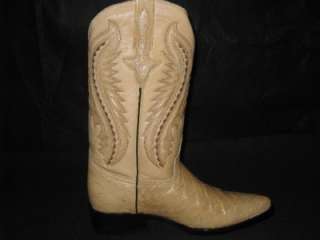 Mens Embossed Ant Eater Leather Cowboy Boots Dark Bone  