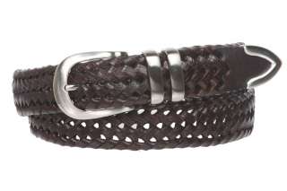 Mens 1 1/8 Inch (30 mm) Braided Leather Dress Belt  