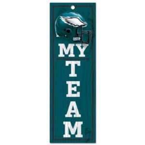   : Philadelphia Eagles Official Logo 4x13 Wood Sign: Sports & Outdoors