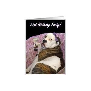    21st Birthday Party Olde English bulldogge Card: Toys & Games