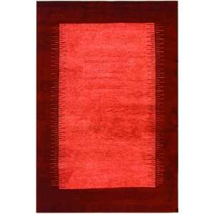   Hand Knotted Red Wool Area Rug, 5 Feet by 8 Feet: Home & Kitchen