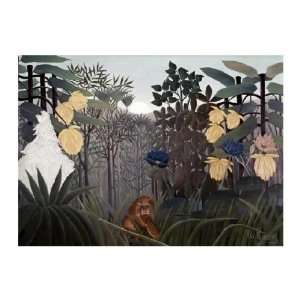  Repast of The Lion Henri Rousseau. 34.00 inches by 25.63 