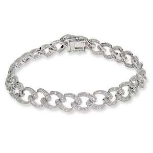   Silver Pave Woven Link Tennis Bracelet: Eves Addiction: Jewelry