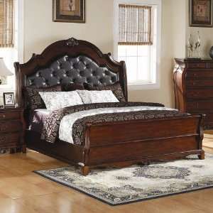  Wildon Home Yantis Bed in Brown Cherry   Queen: Home 