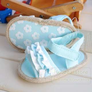 Blue Infant Baby Girl Ruffle Tiered Shoes Sandal 6 12m  