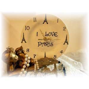  I Love Paris Ceramic Clock by Cindy Houot