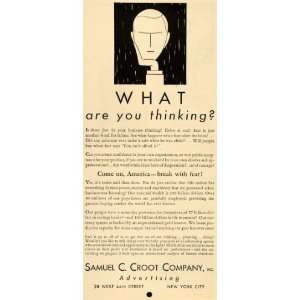   Ad Samuel C. Croot Co. Advertising Agency Fear   Original Print Ad