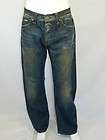 ZARA mens vintage wash dark blue denim jeans sz 32