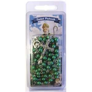  Saint Patrick Rosary with Bookmark in Clamshell Packaging 