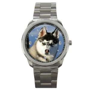   Siberian Husky Puppy Dog 2 Sport Metal Watch EE0629: Everything Else