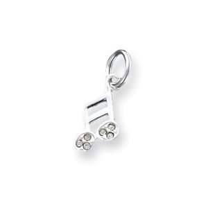  Sterling Silver Music Note Charm QC4762 Jewelry