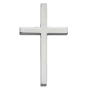  14KW Gold Cross 29.5x18.25mm/14kt white gold: Jewelry