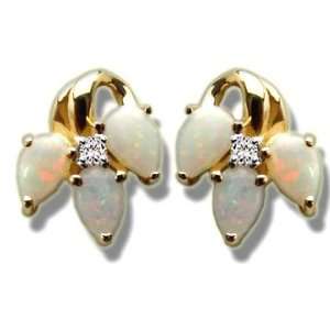  .04 ct 6 5X3 Pear Opal Earring Jewelry