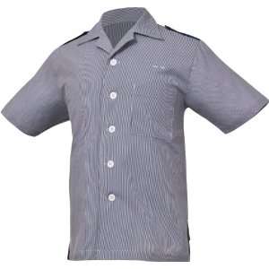   5XL Junior Cord Mens Housekeeping Shirt, Navy, 5XL