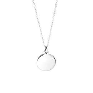  apop nyc Sterling Silver Plain Round Disc Charm Pendant 