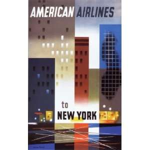  TO New York via American Airline Poster