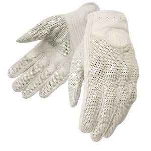   Vanity Womens Perforated Motorcycle Gloves White Medium M 6209 0509 05
