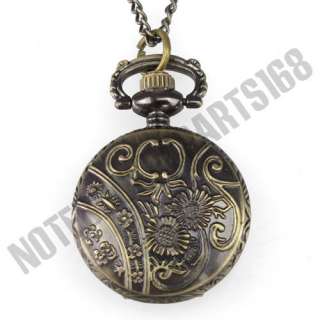 Antique Style Owl Pendant Pocket Watch Necklace Y1279  