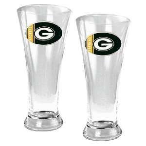  Green bay Packers NFL 2pc 16oz Pilsner Glass Set Kitchen 