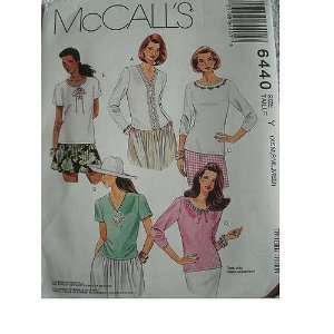   TOPS FOR STRETCH KNITS ONLY SIZE 4 6 8 10 12 14 MCCALLS PATTERN 6440