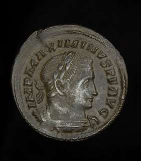 Ancient Roman follis coin of Emperor Maximinus II History of Rome 