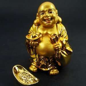  Laughing Buddha of Wealth with Gold Robes 