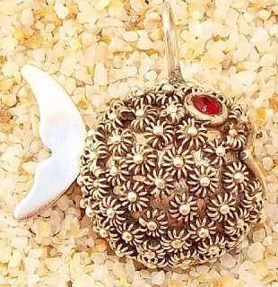 Vintage Mexico Mexican Sterling Puffer Fish Blow Fish Charm Pendant 