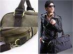 New Men L Green Canvas Handbag Fashion Totes Zipper Closures Shoulder 