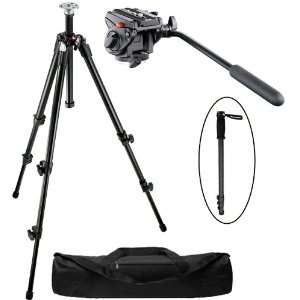  Manfrotto 190XDB/701HDV Pro Tripod Video Kit with a padded 