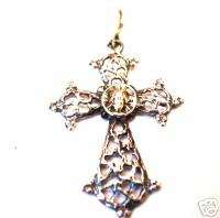 STERLING SILVER CROSS WITH GOLD JESUS FROM HOLY LAND  