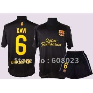    11/12 barcelona away black 6# xavi soccer jersey