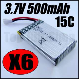 6X 3.7V 500mAh 15c RC Lipo Battery For Walkera 5G6 #750  