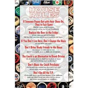  House Rules   Poster (Rules when Getting Drunk / Beer Caps 