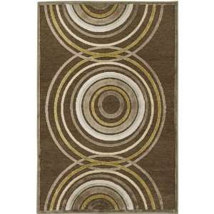   Mushroom Gray Blue Circles Contemporary 7 6 x 10 6 Rug (BSL 7148