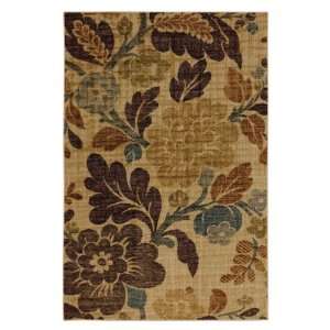  Townhouse Rugs Rubbed Floral Beige 8 Feet by 10 Feet 