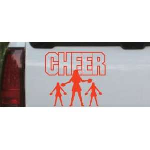 Cheer Leader Sports Car Window Wall Laptop Decal Sticker    Red 3.3in 