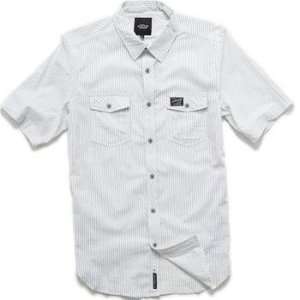   Short Sleeve Stripe Shirt, White, Size: Md 111132009 20M: Automotive