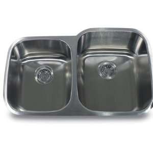  Reversed Undermount 40/60 Kitchen Sink in Brushed Satin 