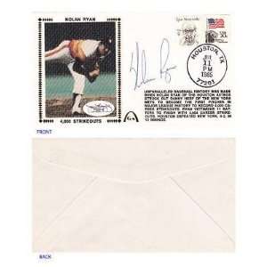   Ryan 4000 Ks Signed 1985 FDC Envelope JSA COA   MLB Cut Signatures