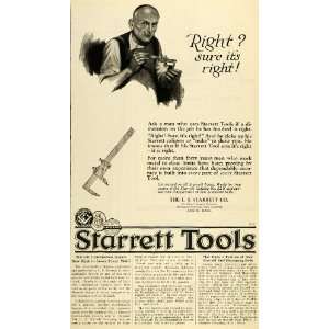 1922 Ad L S Starrett Tools Toolmaker Athol Massachusetts Caliper Hack 