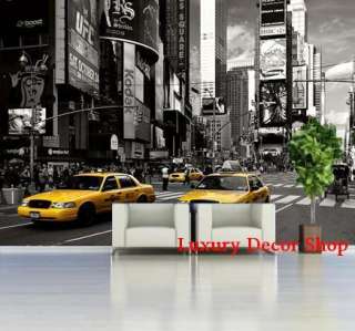 GIANT Photo Wall Mural NEW YORK CABS AT Times Square Wallpaper 