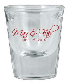 192 Personalized Glass Wedding Favor Shot Glasses NEW Wedding Party 