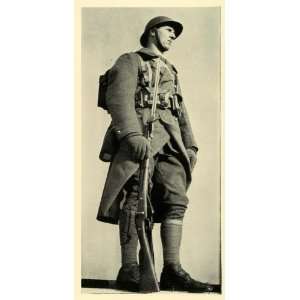  1939 Print WWII Infantryman French Poilu Khaki Uniform 