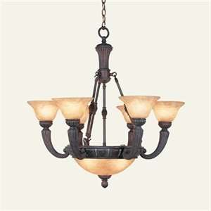 Livex Lighting 8208 32 Florence 9 Light Chandelier, Crackled Leather 