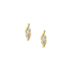  ZALES Sirena™ Three Stone Bypass Earrings in 14K Gold 1 