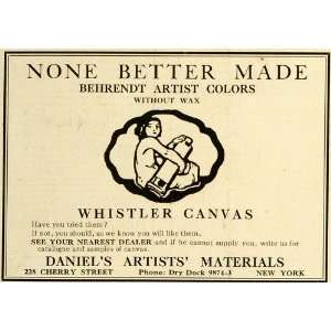  1927 Ad Daniels Artist Materials Supplies Behrendt Colors 