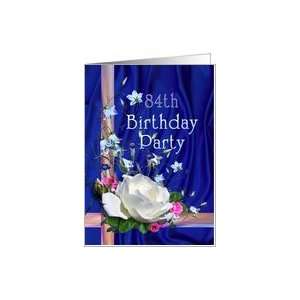  84th Birthday Party Invitation White Rose Card: Toys 