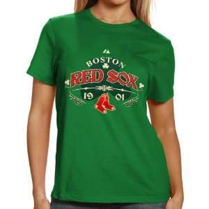  Boston Red Sox Womens Majestic Kelly Green Clover 