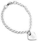 Silver ROLO HEART CHARM Bracelet   FREE ENGRAVING J191